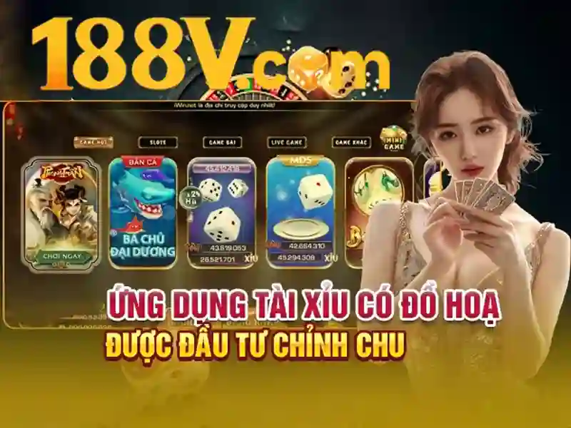 Hình ảnh ứng dụng 188v trên điện thoại di động hiển thị kho game đa dạng